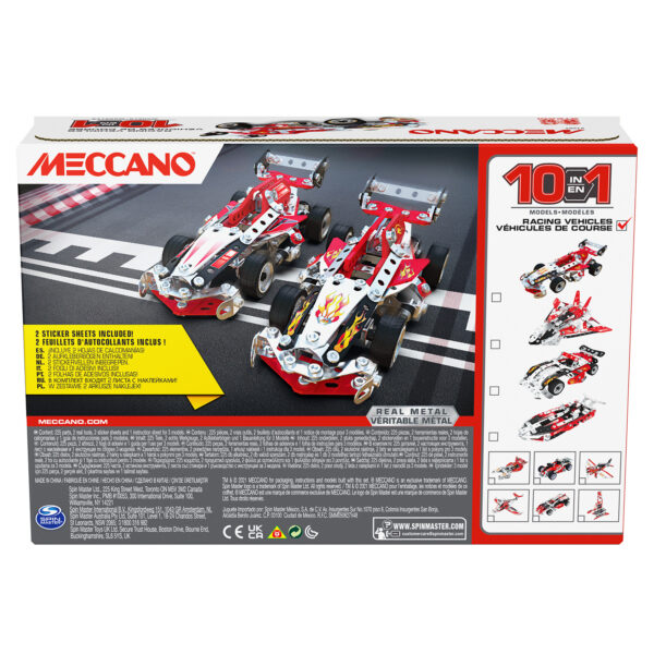 Coffret Meccano 10 en 1 voitures de courses
