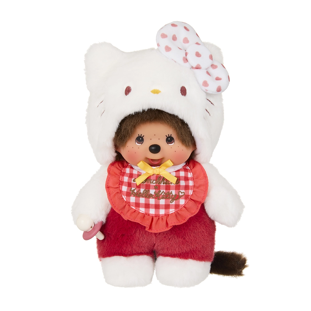 Monchhichi - Peluche Monchhichi Hello Kitty Blanc